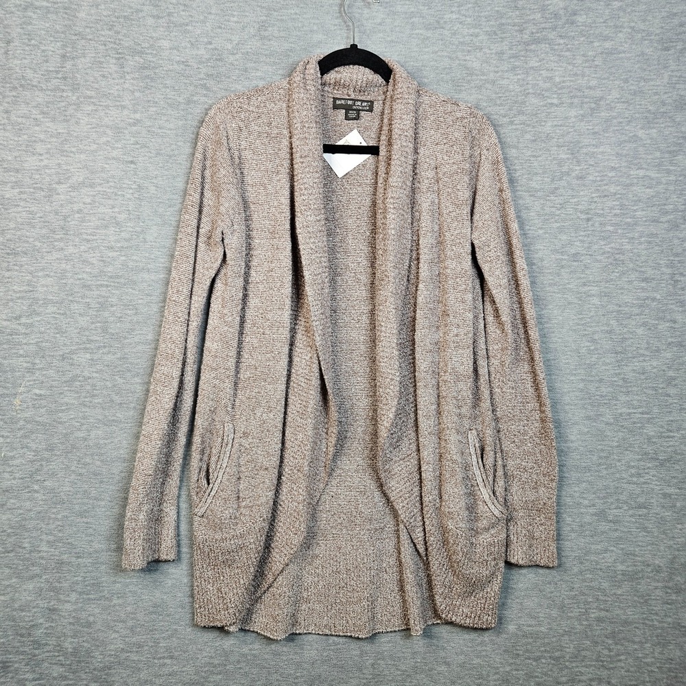BAREFOOT DREAMS Size XS Cocoa Pearl Heather Open Front Cardigan NWOT